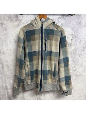 Lululemon Scuba Hoodie Sweatshirt Womens Large Plaid Boxy Boyfriend Fit Full Zip